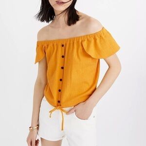 Madewell Flutter Sleeve Off-the-Shoulder Top